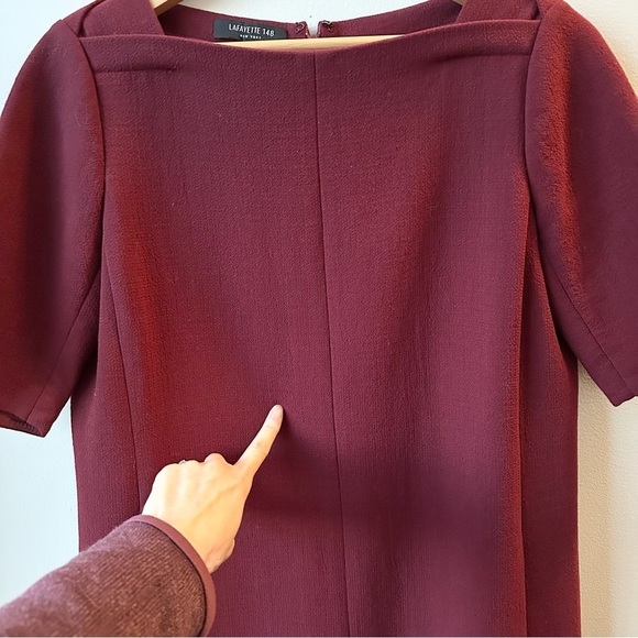 Lafayette 148 Sheath Shift Short Sleeve Wool Dress - Picture 8 of 11